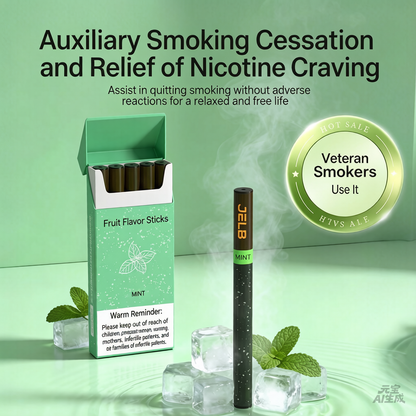 Fruit-flavored sucker, cool and refreshing strawberry flavor, mouthpiece replacement stick, smokeless stick, portable mint stick.