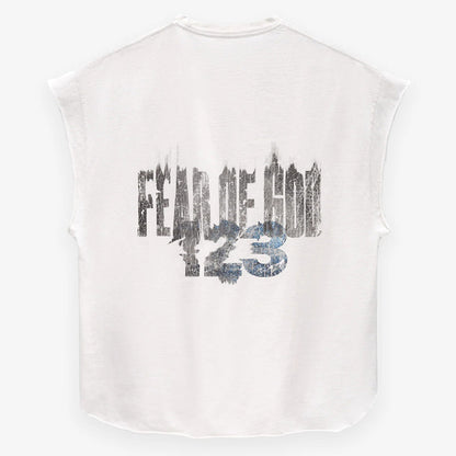 FEAR OF GOD ×RRR123 INRI Cut Off Tee