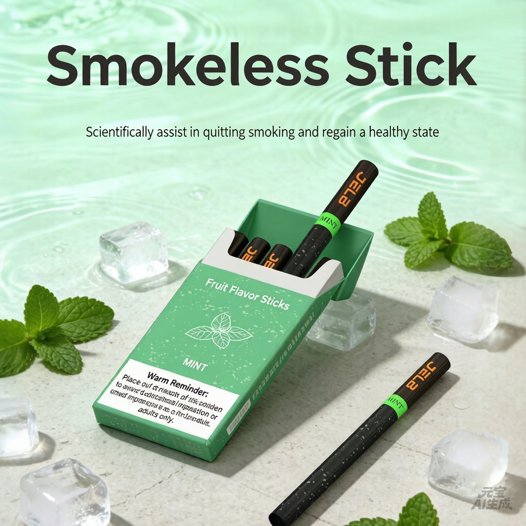 Cool and refreshing strawberry flavored smoker, herbal granule-assisted portable mint substitute.