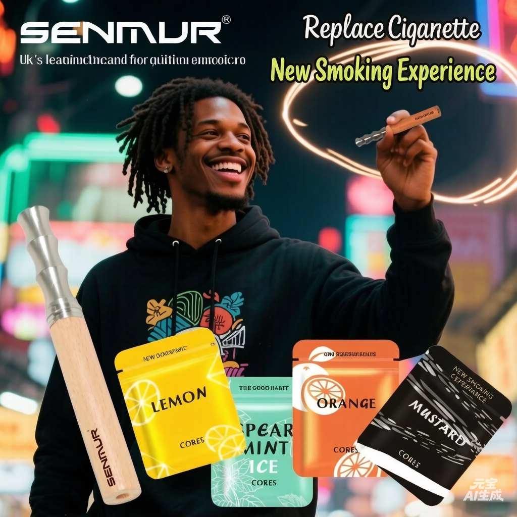 SENMUR, a British imported smoking cessation stick, is a smoke-free, fruit-flavored, unisex product.