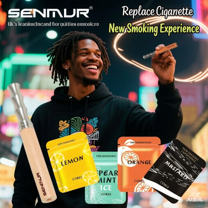 SENMUR, a British imported smoking cessation stick, is a smoke-free, fruit-flavored, unisex product.