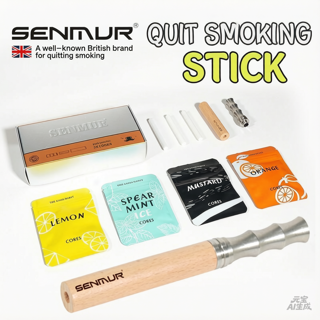 SENMUR, a British imported smoking cessation stick, is a smoke-free, fruit-flavored, unisex product.