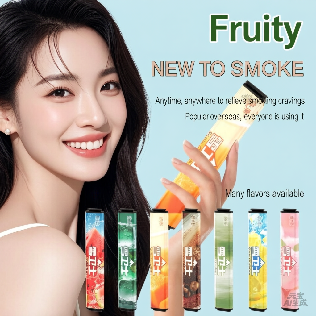 Authentic herbal fruit-flavored smoking cessation sticks relieve cravings, eliminate smoke, freshen breath, and are a popular alternative to smoking cessation aids.