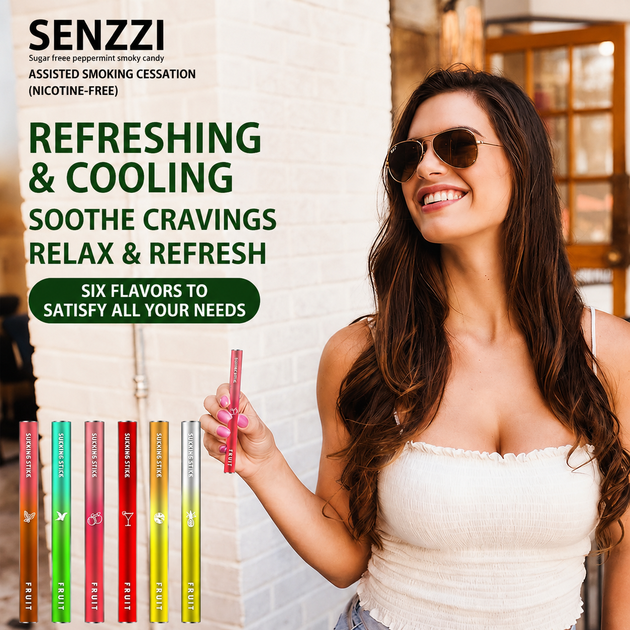Saint-Zoge Authentic Herbal Smoking Cessation Device, New Fruit-Flavored Smoking Cessation Stick, Refreshing and Cooling Mint Alternative, Portable and Smokeless
