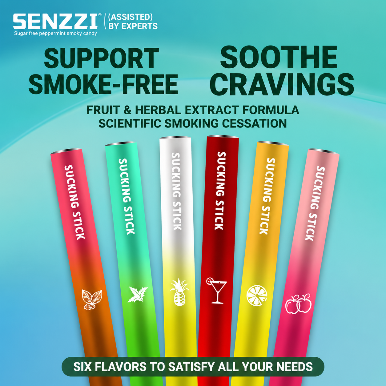Saint-Zoge Authentic Herbal Smoking Cessation Device, New Fruit-Flavored Smoking Cessation Stick, Refreshing and Cooling Mint Alternative, Portable and Smokeless