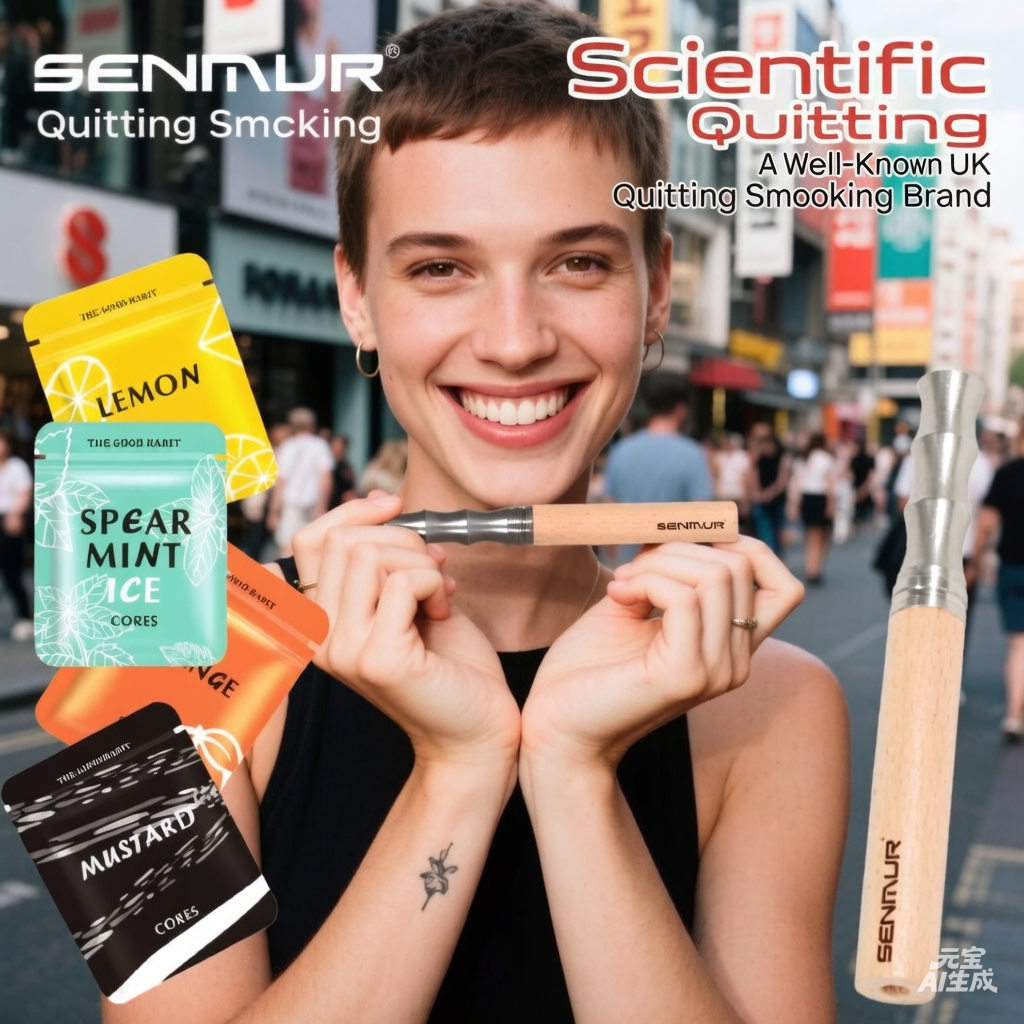 SENMUR, a British imported smoking cessation stick, is a smoke-free, fruit-flavored, unisex product.