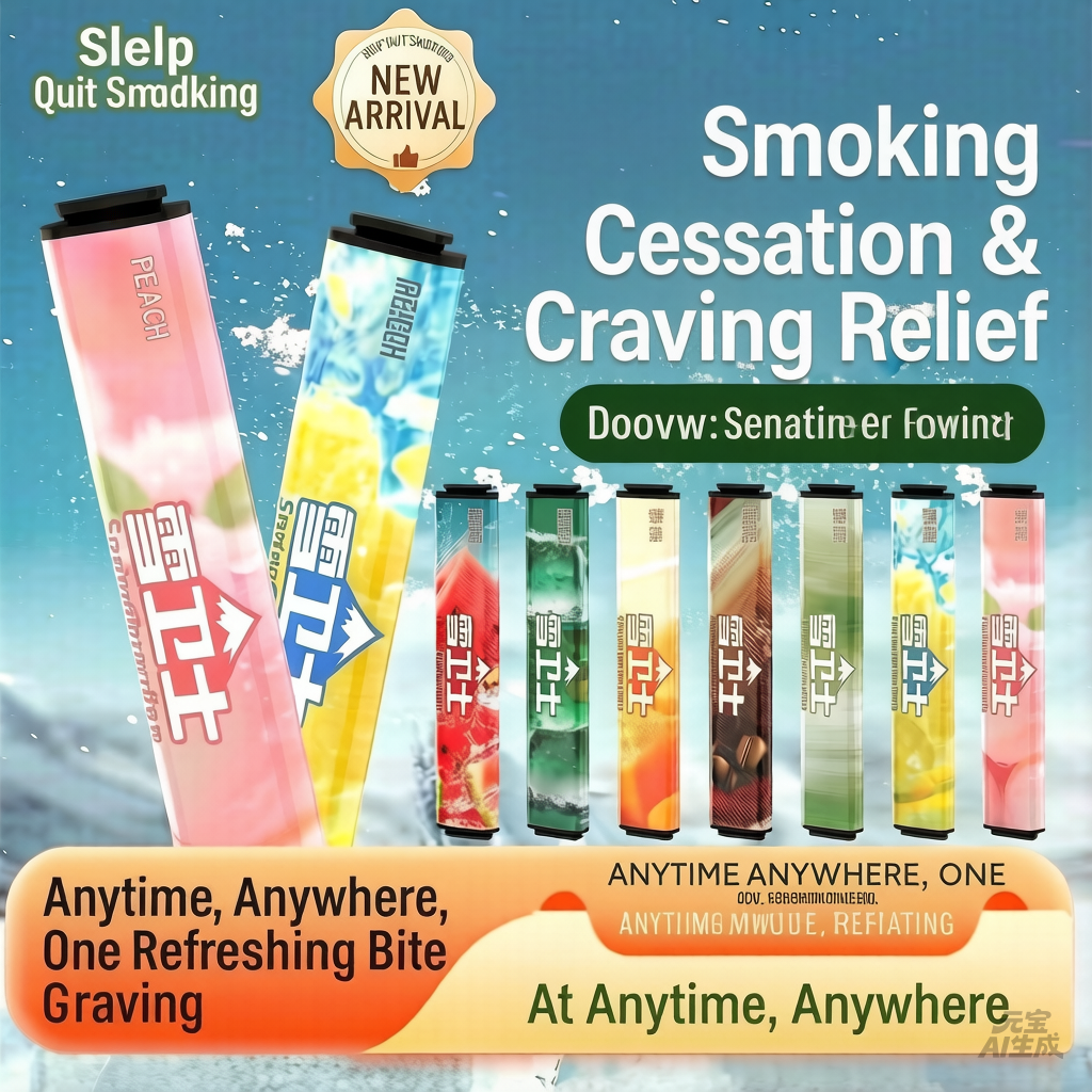 Authentic herbal fruit-flavored smoking cessation sticks relieve cravings, eliminate smoke, freshen breath, and are a popular alternative to smoking cessation aids.